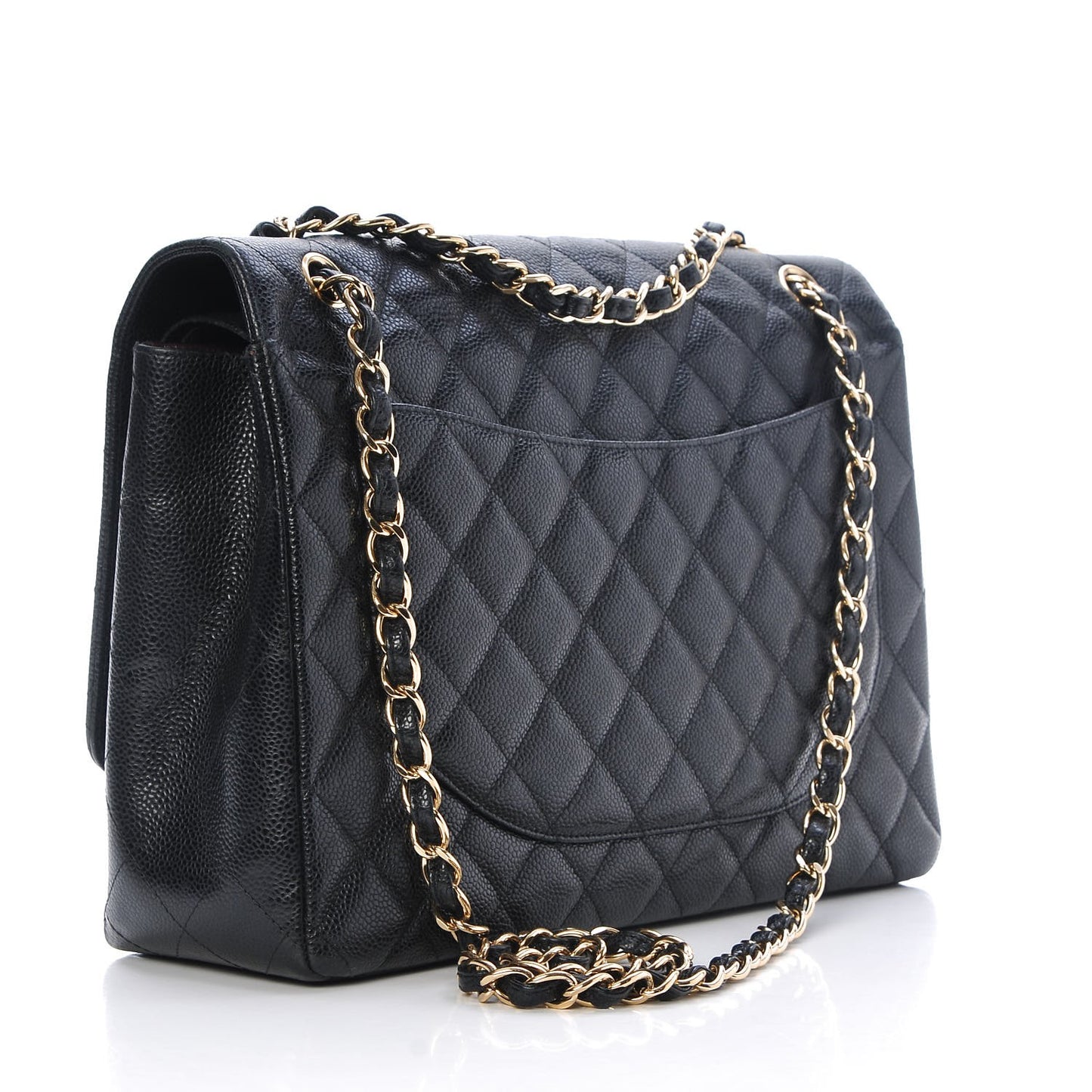 Caviar Quilted Maxi Double Flap Black