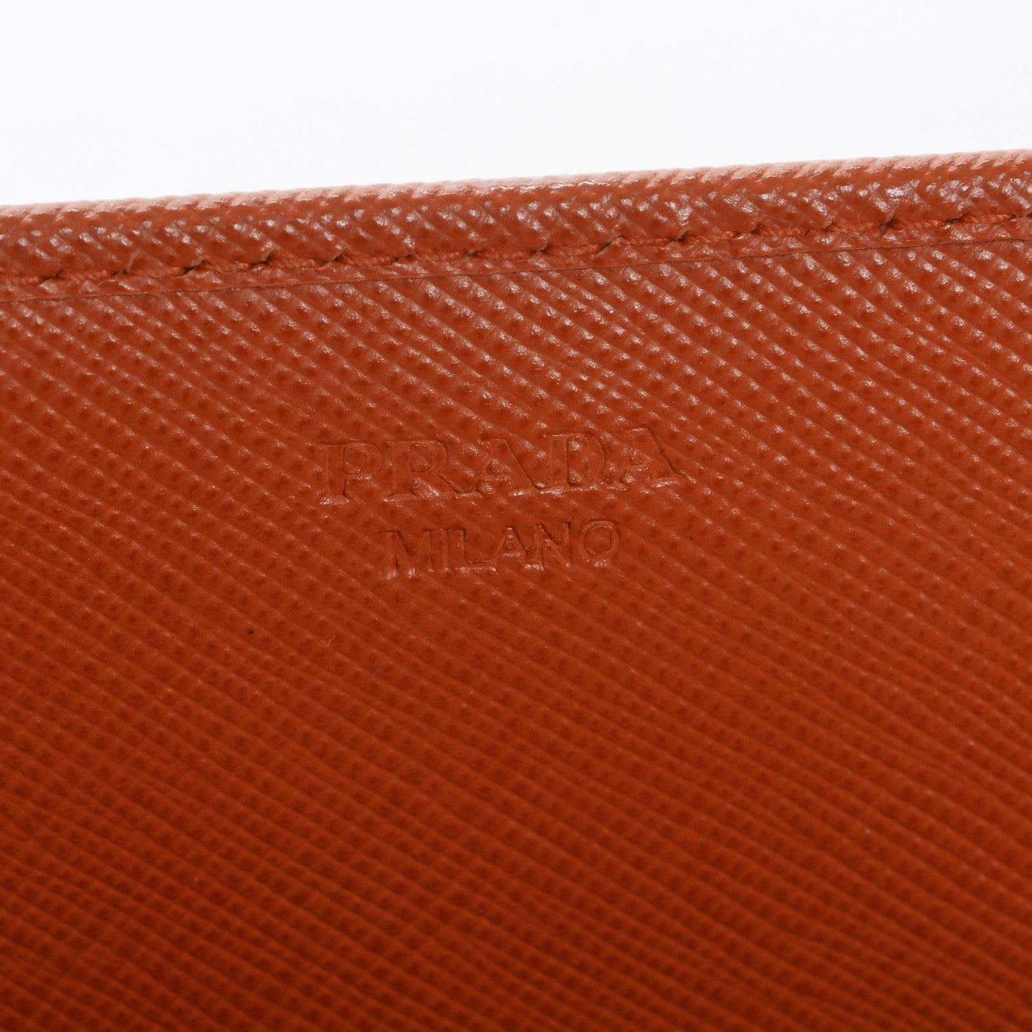 Prada Saffiano Metal Oro Chain Wallet Papaya 6 of 8