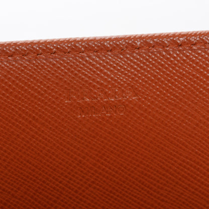 Prada Saffiano Metal Oro Chain Wallet Papaya 6 of 8