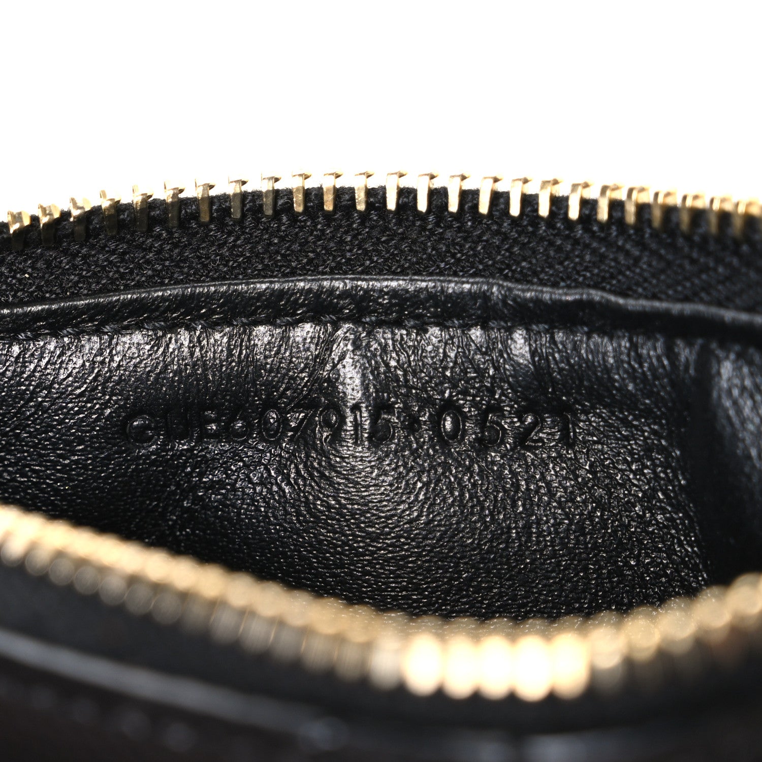 Saint Laurent Grain De Poudre Matelasse Chevron Monogram Fragments Zippered Card Case Black 7 of 8