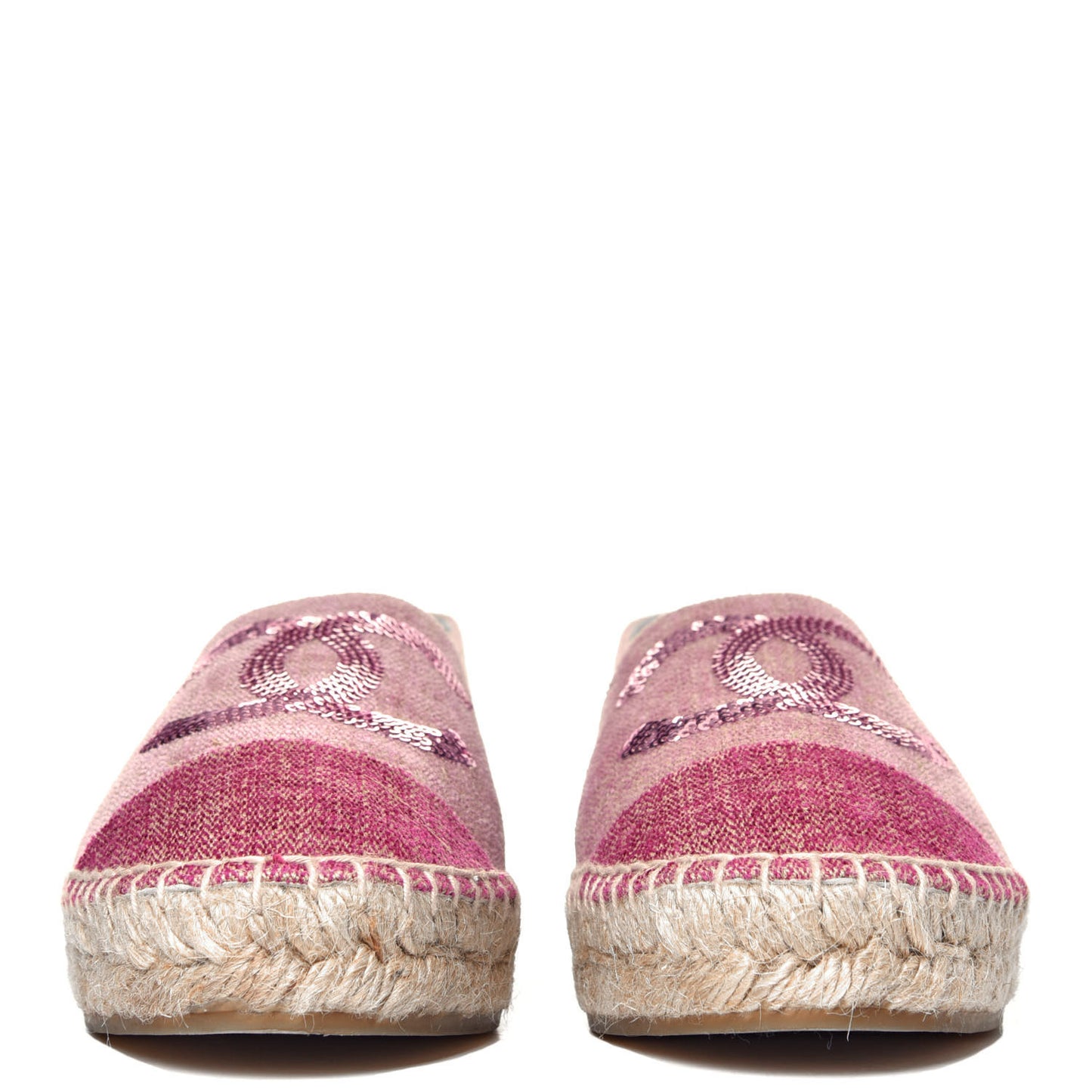 Toile Sequin CC Espadrilles 38 Pink Dark Pink