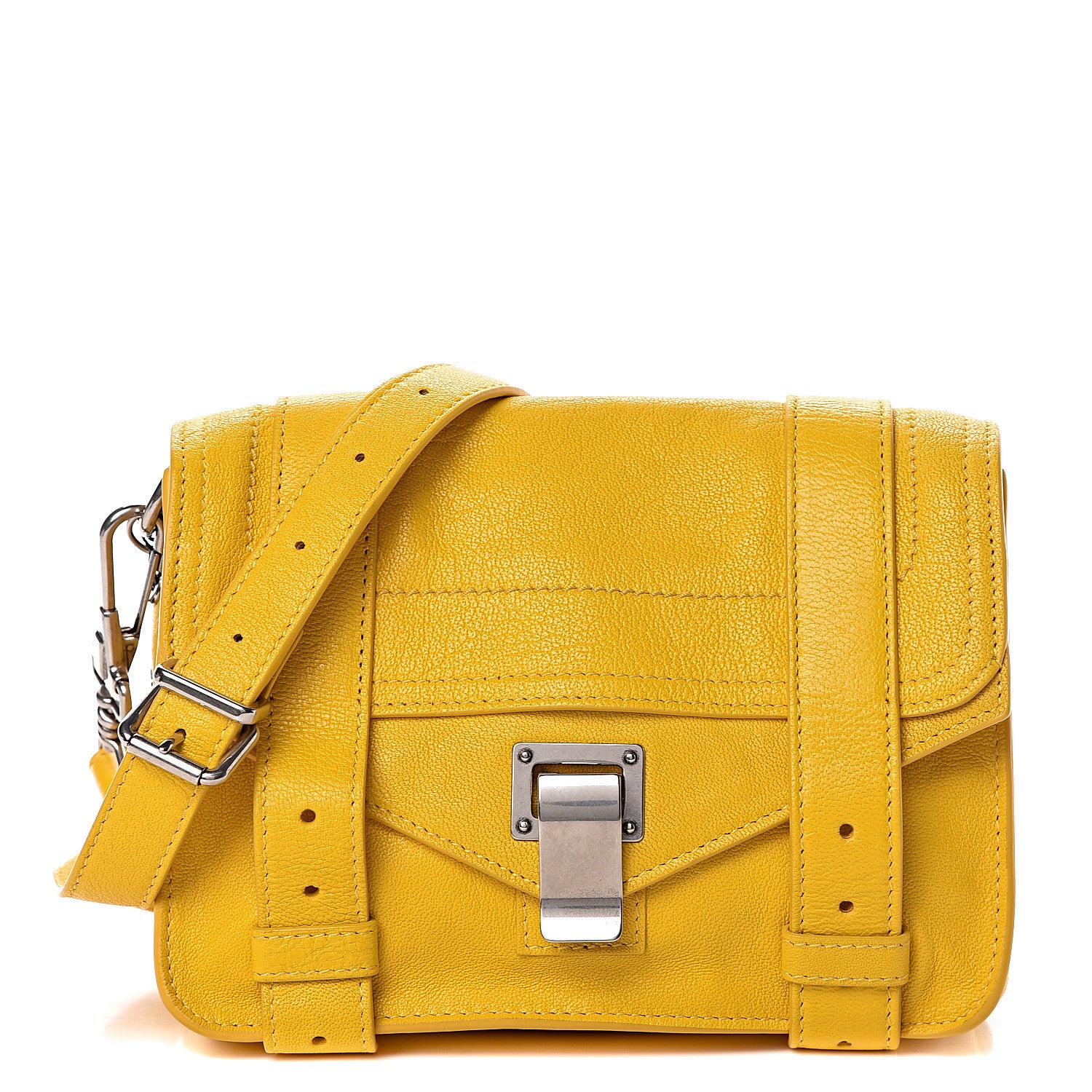 Proenza Schouler Lambskin PS1 Mini Pouch Messenger Bag Lemon 1 of 9