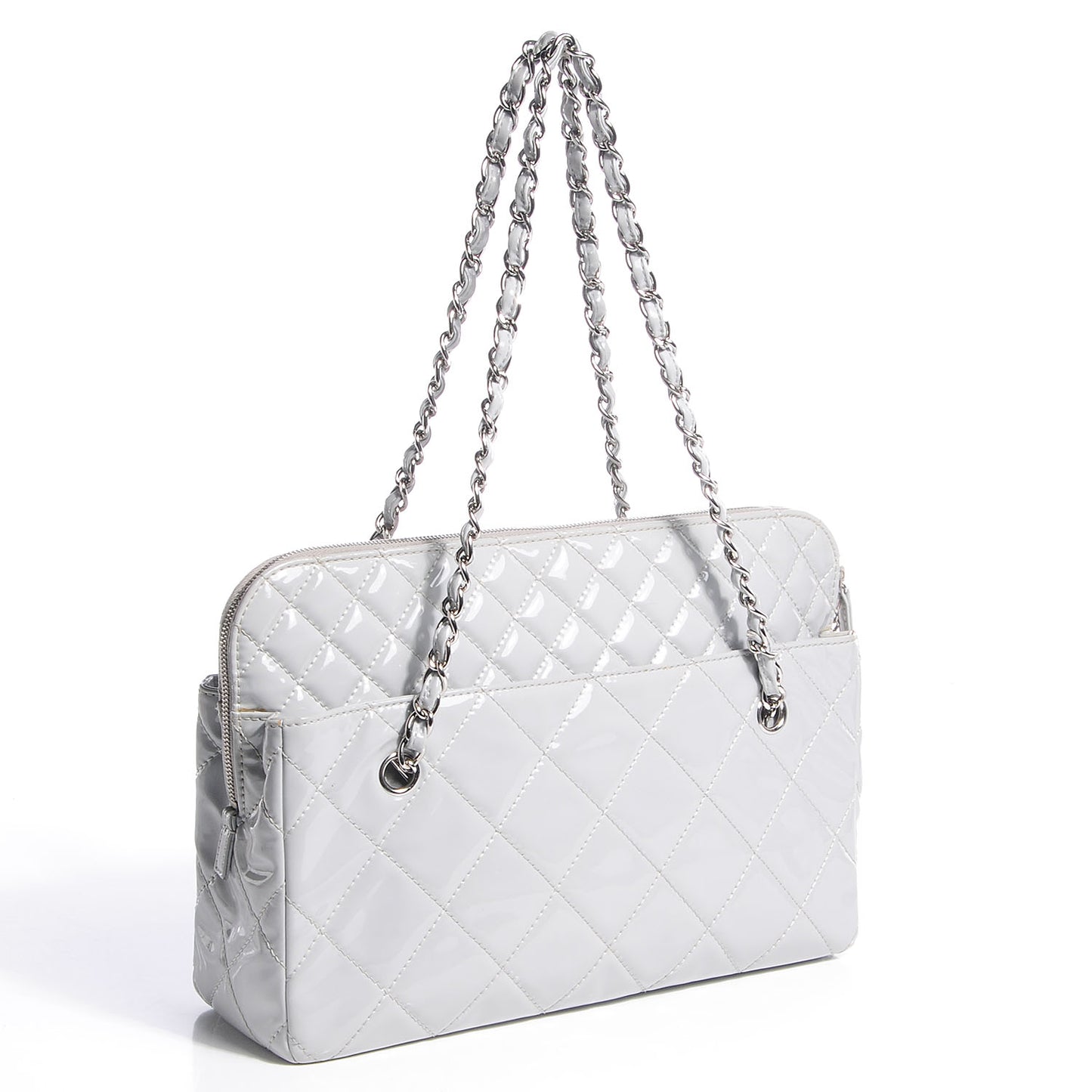 Vinyl Quilted In the Business Camera Case Light Grey