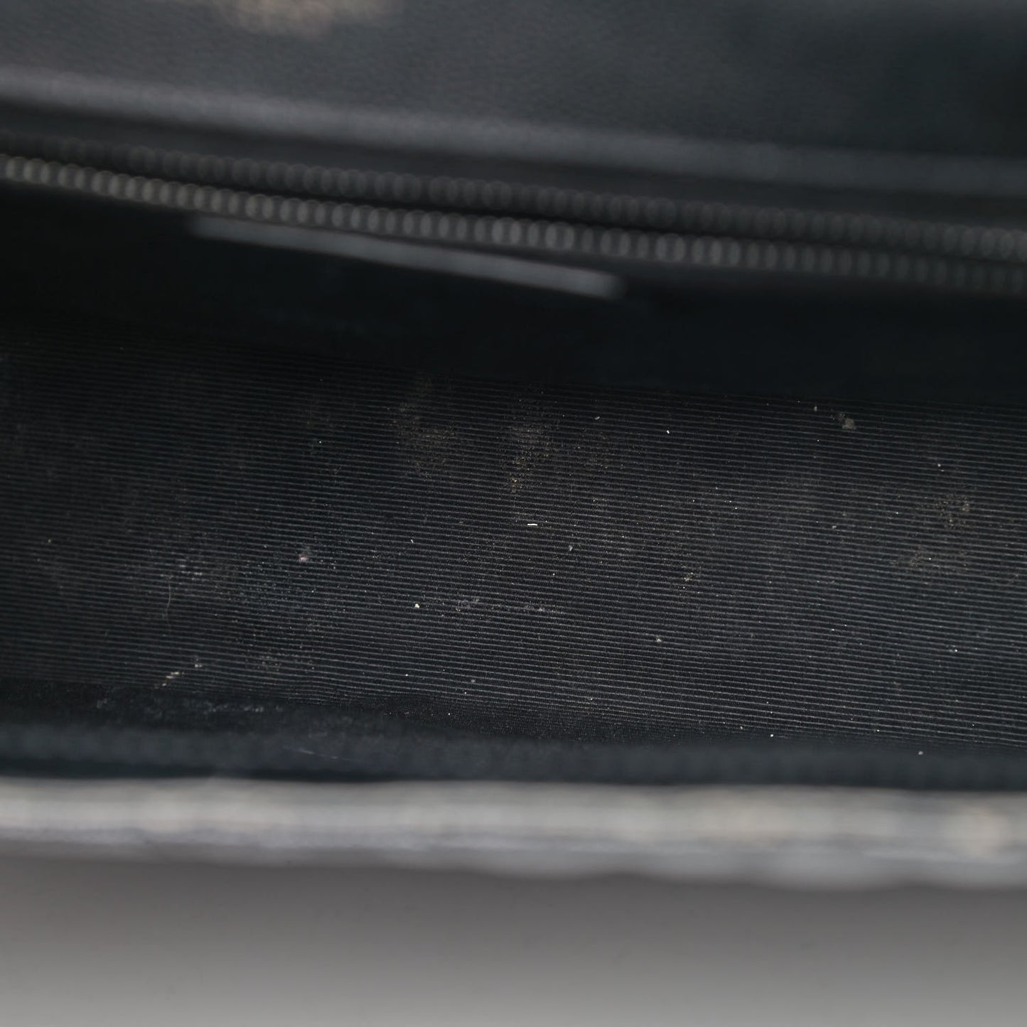 Grain De Poudre Textured Mixed Matelasse Large Triquilt Monogram Monochrome Satchel Black