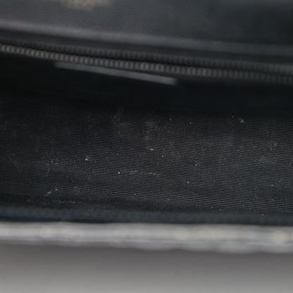 Saint Laurent Grain De Poudre Textured Mixed Matelasse Large Triquilt Monogram Monochrome Satchel Black 6 of 10