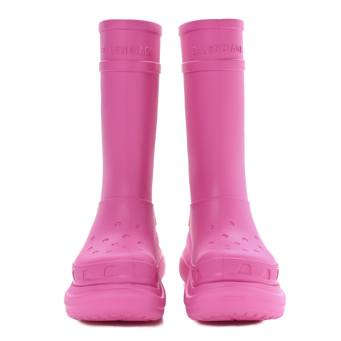 X CROCS Rubber Womens Rain Boots 40 Electric Pink