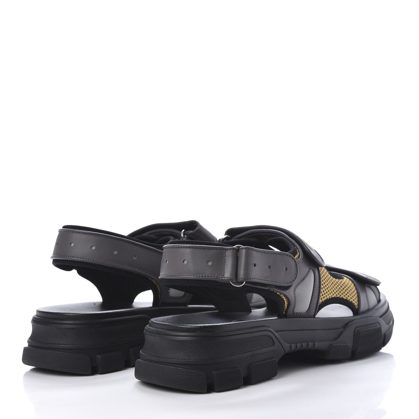 X SEGA Nappa Mesh Mens Aguru Sandals 12 Loess Black