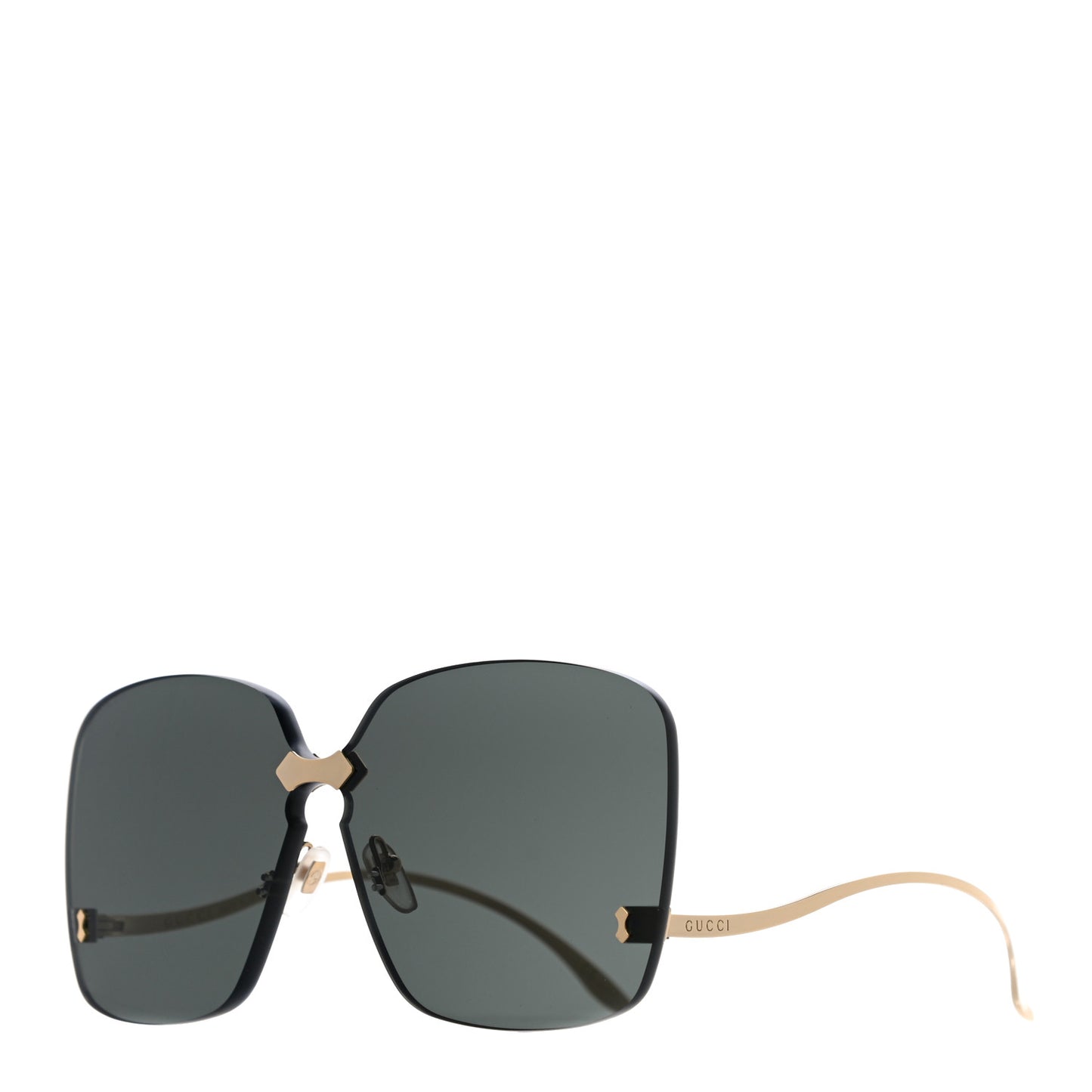 Metal Rimless Sunglasses GG0352S Gold