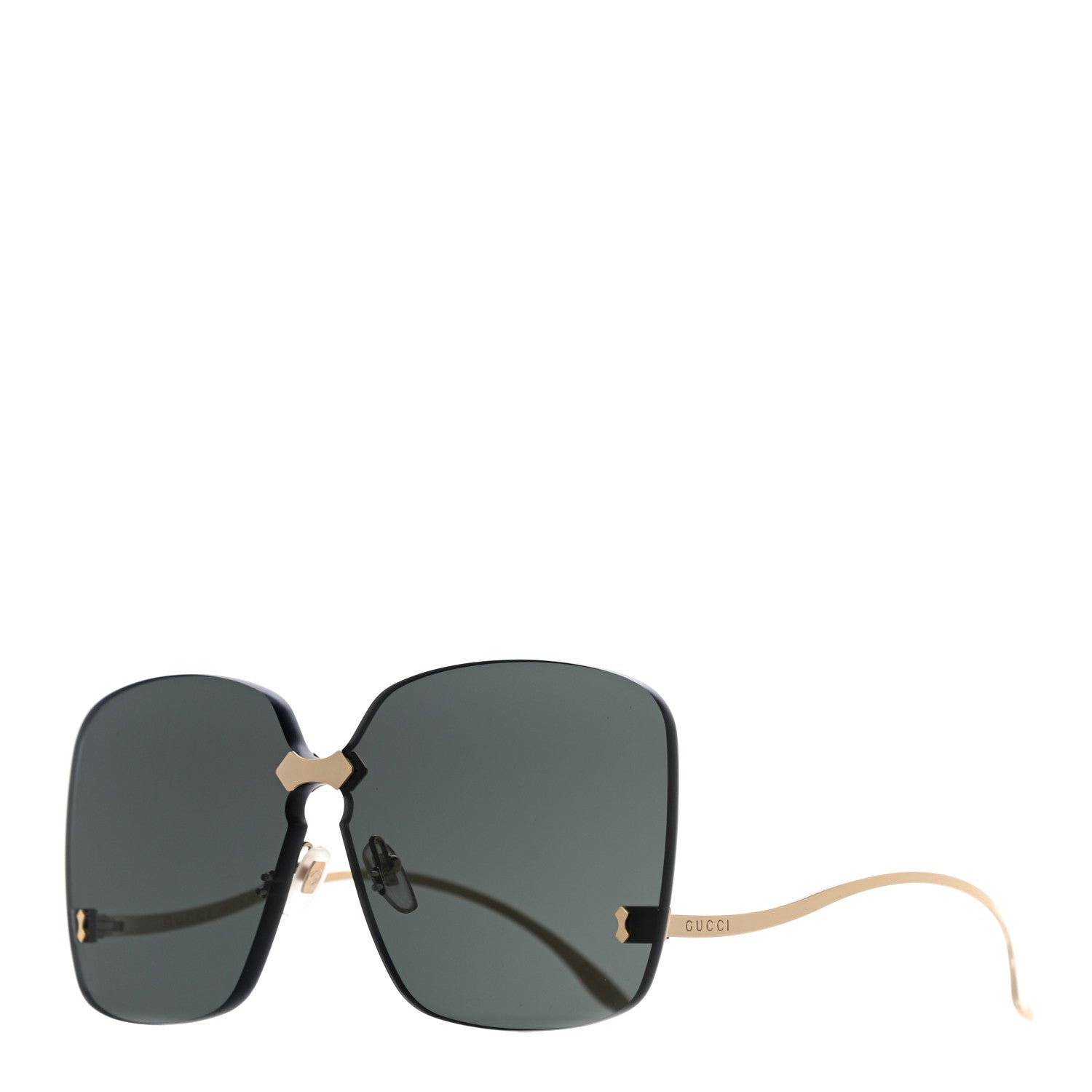 Gucci Metal Rimless Sunglasses GG0352S Gold 1 of 8