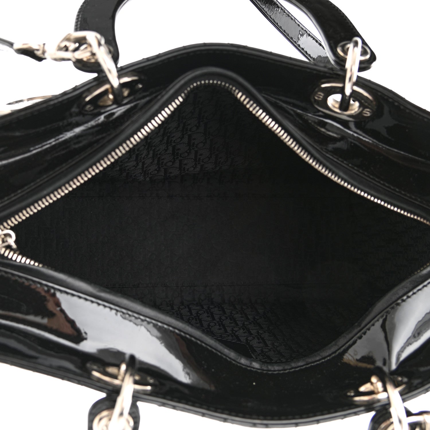 Christian Dior Patent Cannage Large Lady Dior Black 5 of 10