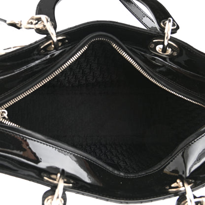 Christian Dior Patent Cannage Large Lady Dior Black 5 of 10