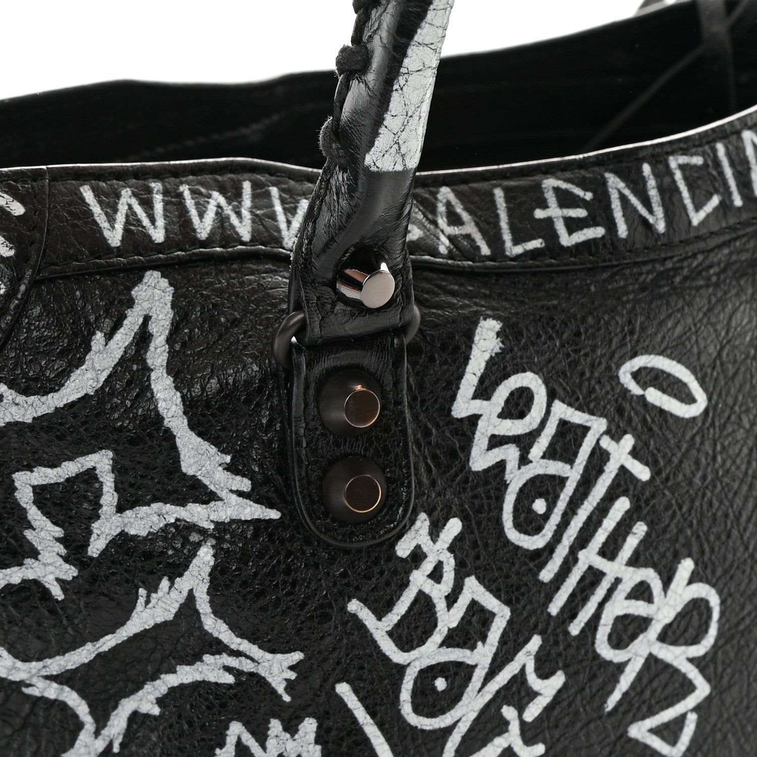Balenciaga Agneau Classic Hardware Graffiti All Over S City Black 11 of 11