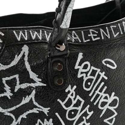 Balenciaga Agneau Classic Hardware Graffiti All Over S City Black 11 of 11
