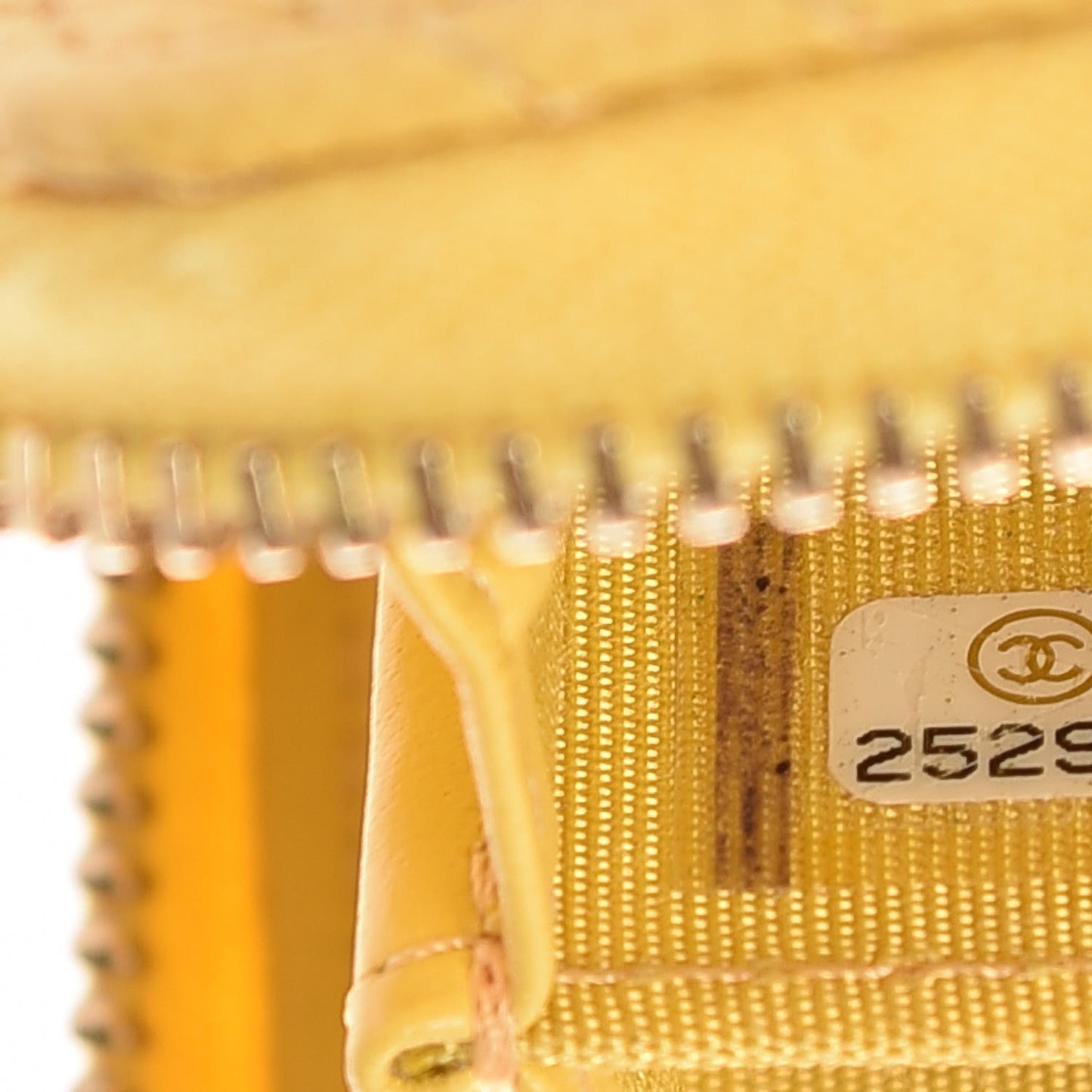 Caviar Stitched Zip Coin Purse Yellow
