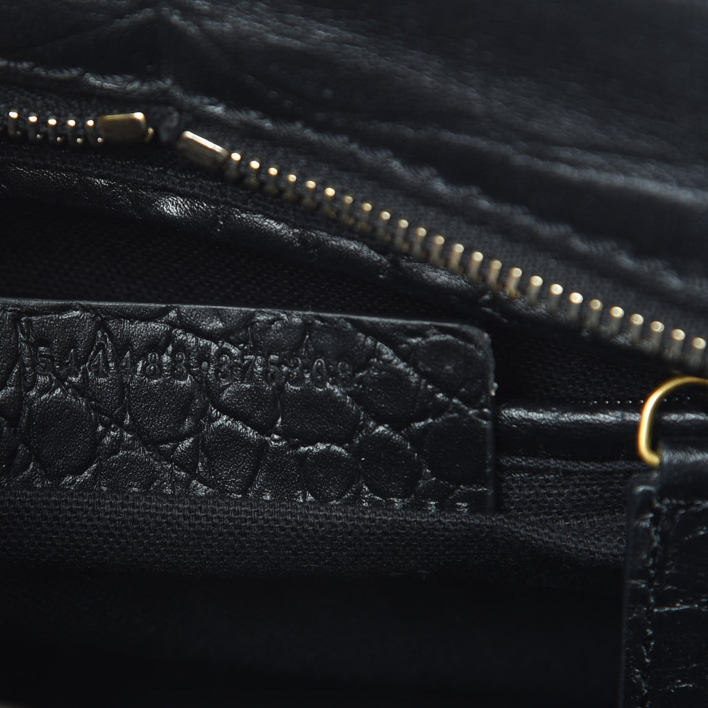 Calfskin Crocodile Embossed Mini Skull Padlock Zip Around Tote Black