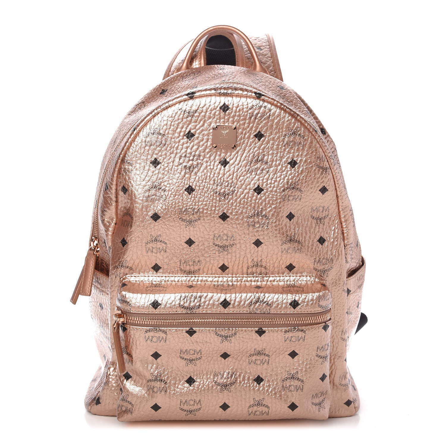 MCM Metallic Visetos Medium Stark Backpack Champagne Gold 1 of 9