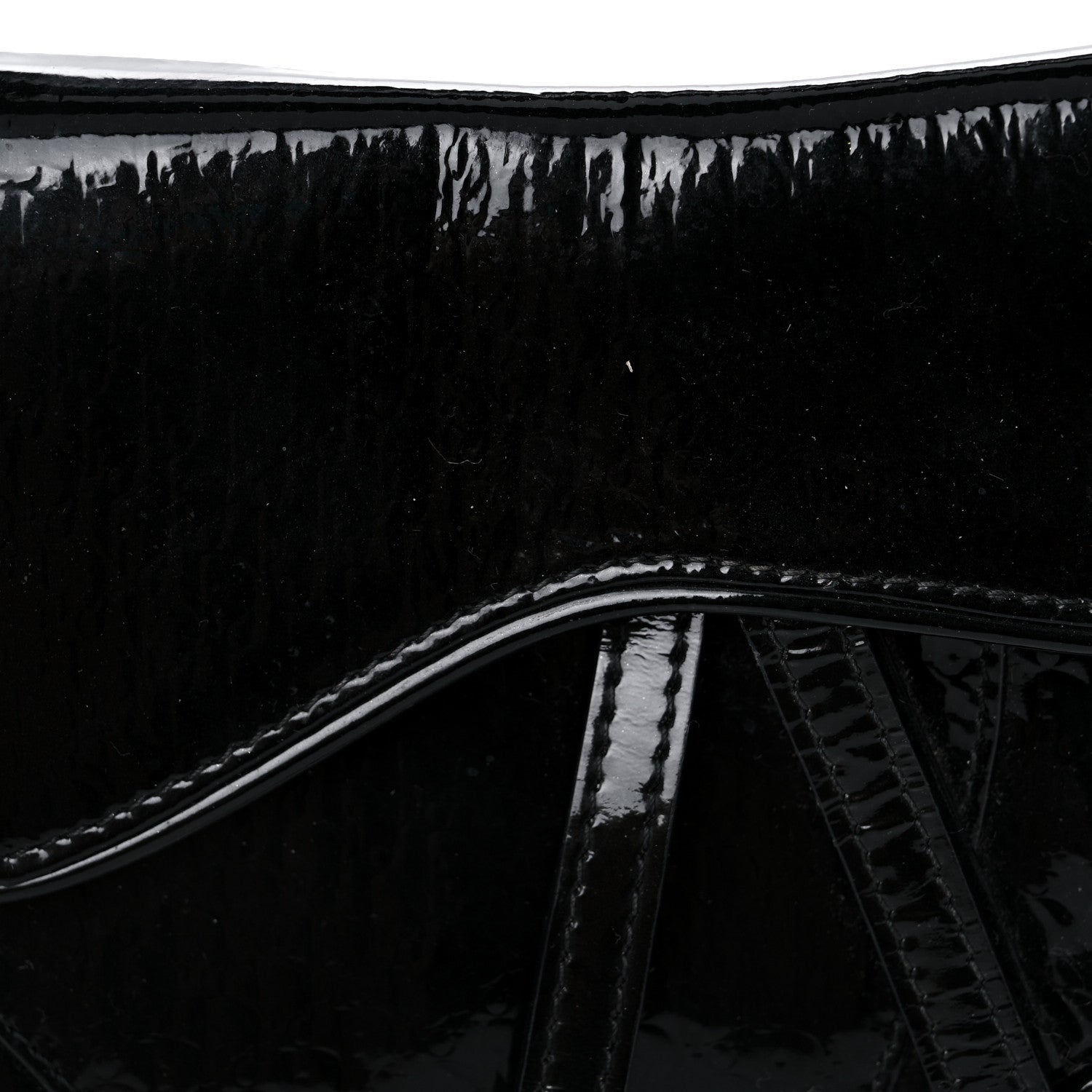 Christian Dior Patent Monogram Mini Saddle Bag Black 13 of 19