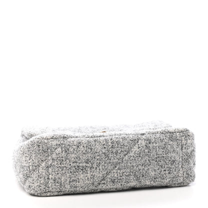 Chanel Tweed Quilted Medium Chanel 19 Flap Grey Ecru 4 of 9