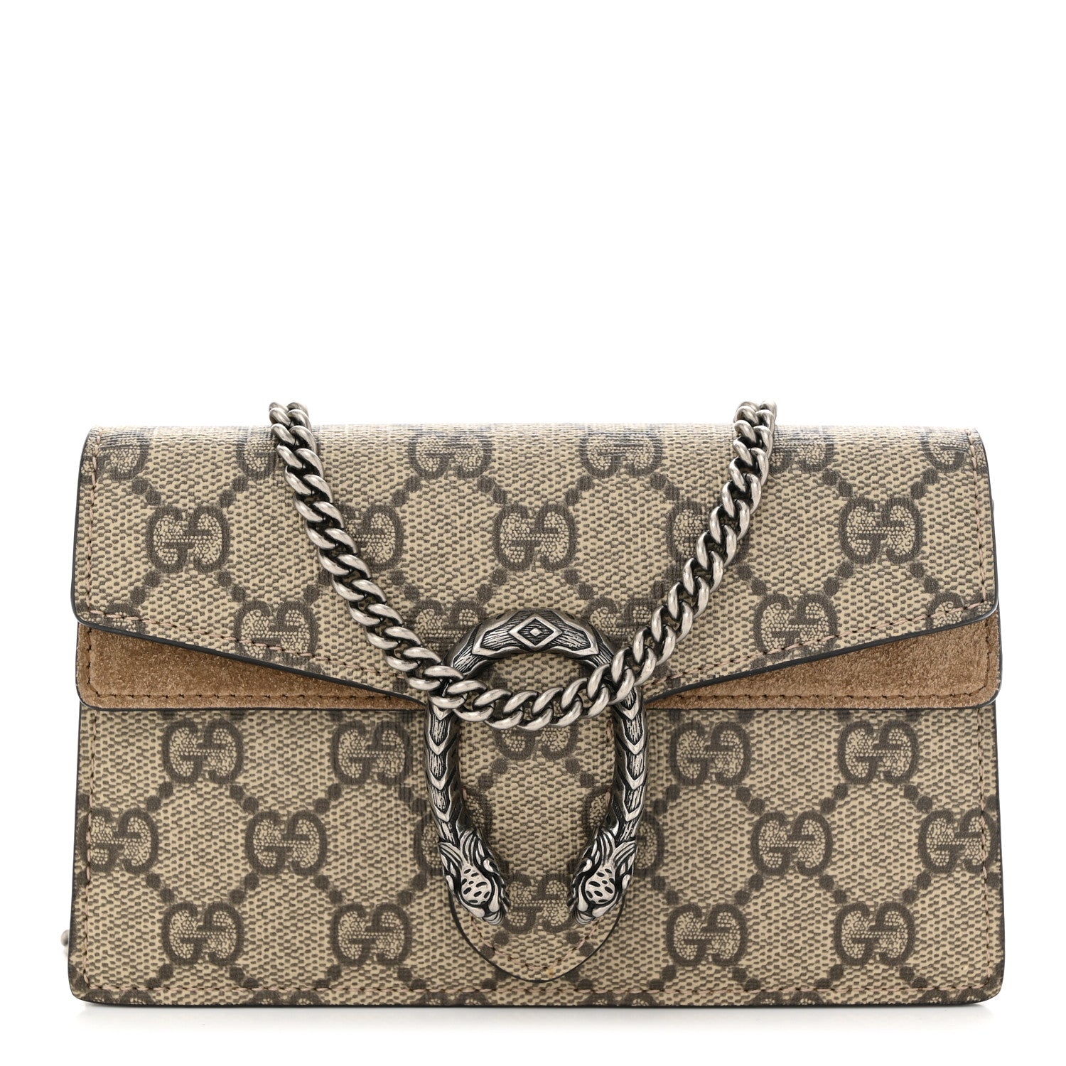 Gucci GG Supreme Monogram Super Mini Dionysus Shoulder Bag Taupe 1 of 9