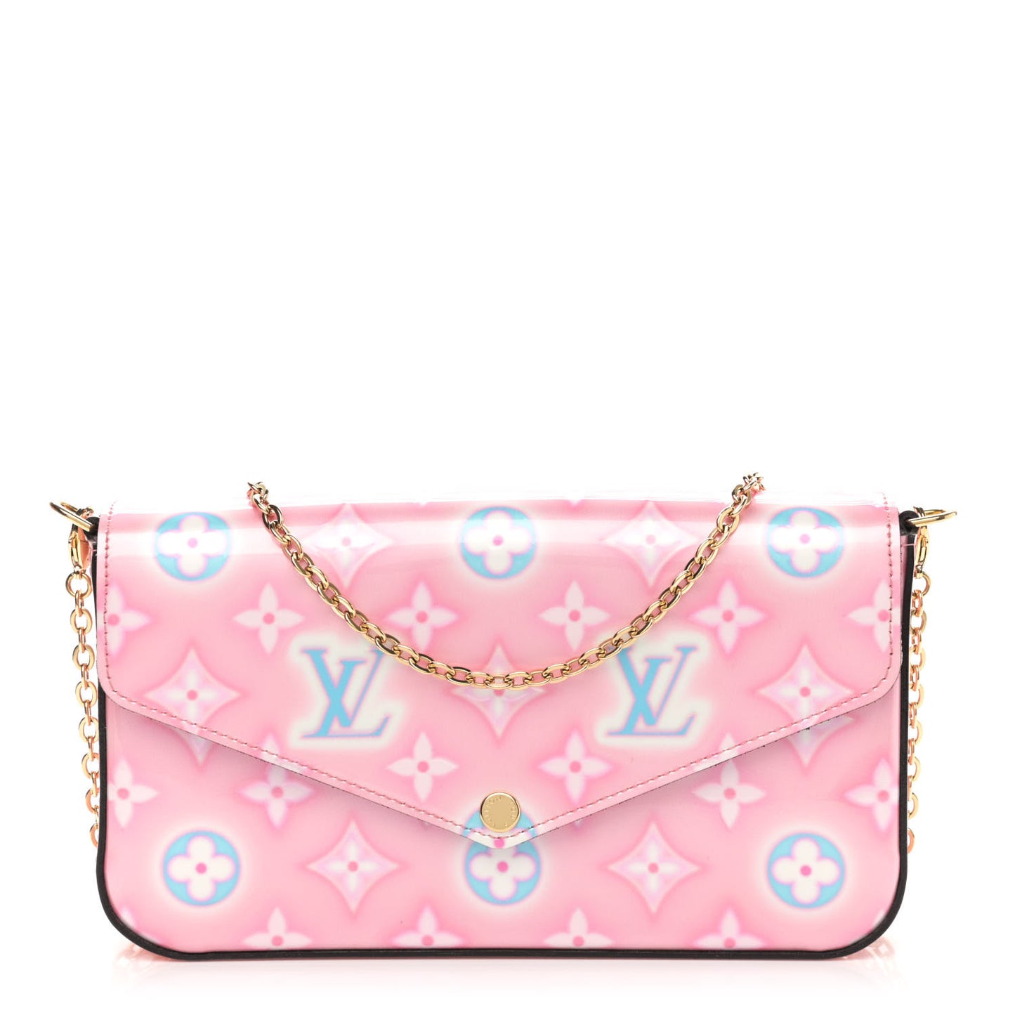Vernis Valentine Felicie Pochette Chain Wallet Light Pink Neon