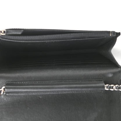 Chanel Grained Calfskin Quilted Urban Champion Wallet On Chain WOC Black 5 of 12