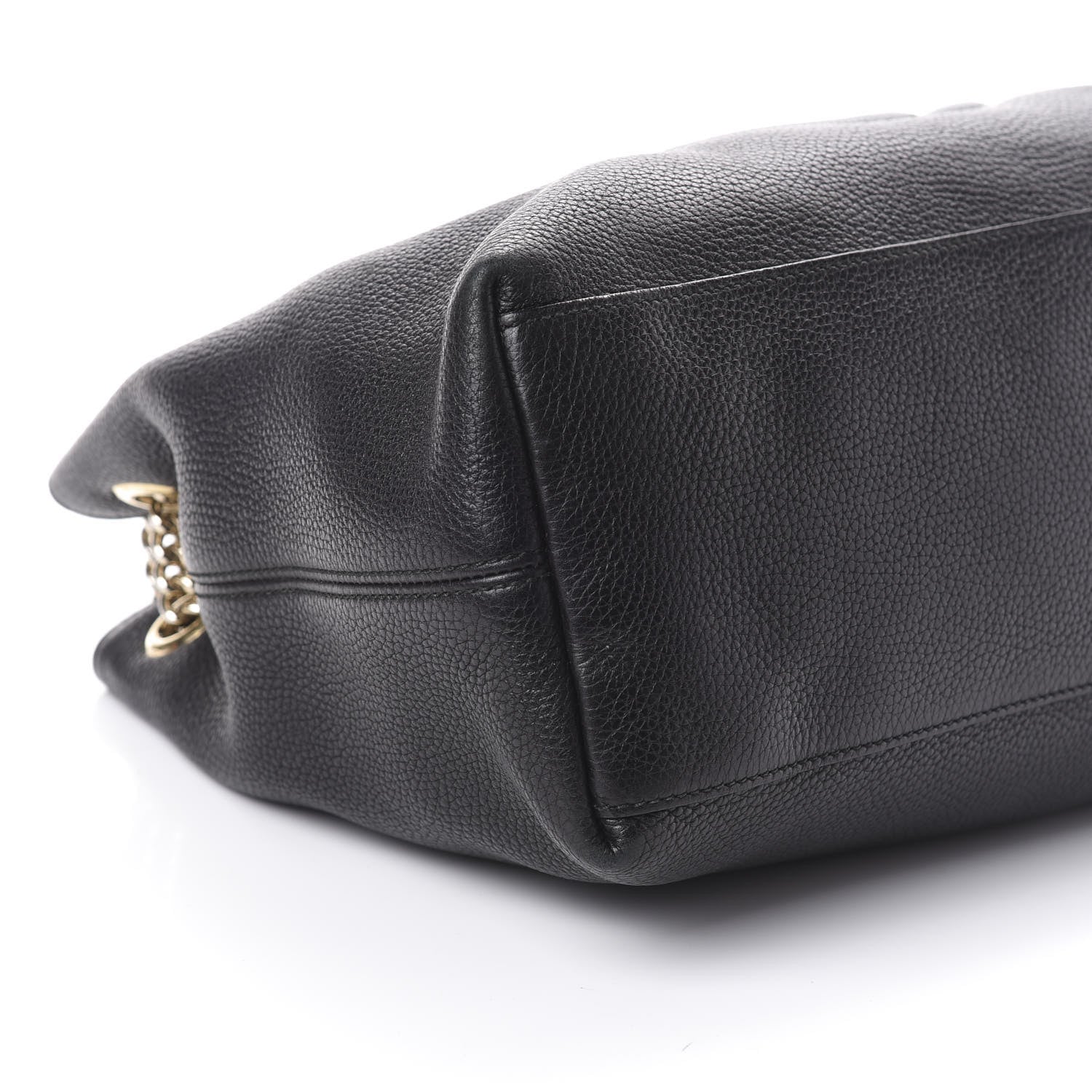 Gucci Pebbled Calfskin Medium Soho Chain Shoulder Bag Black 7 of 8