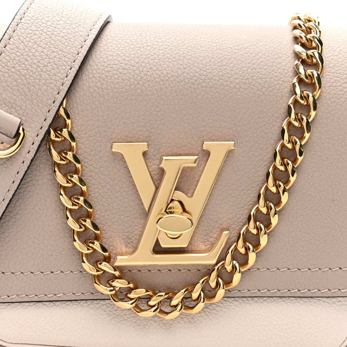 Louis Vuitton Grained Calfskin Lockme Tender Greige 7 of 9