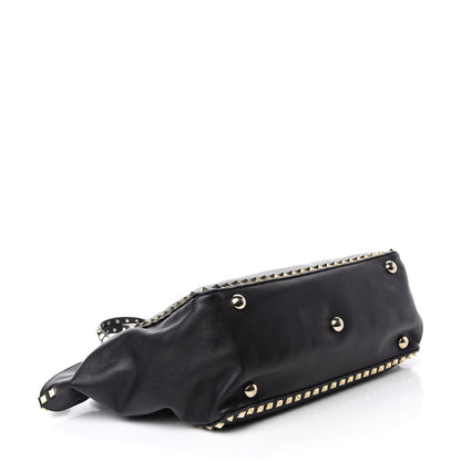 Valentino Garavani Vitello Medium Rockstud Tote Black 5 of 14