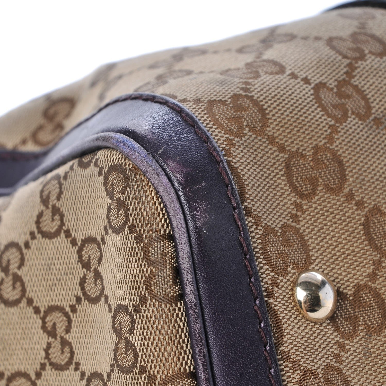 Gucci Monogram Vintage Web Medium Boston Dark Purple 18 of 19