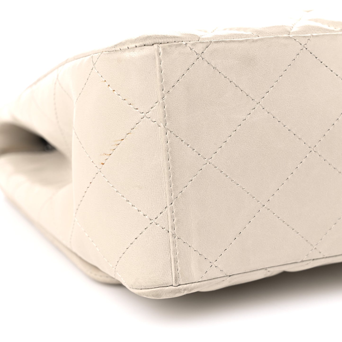 Lambskin Quilted Maxi Single Flap Beige