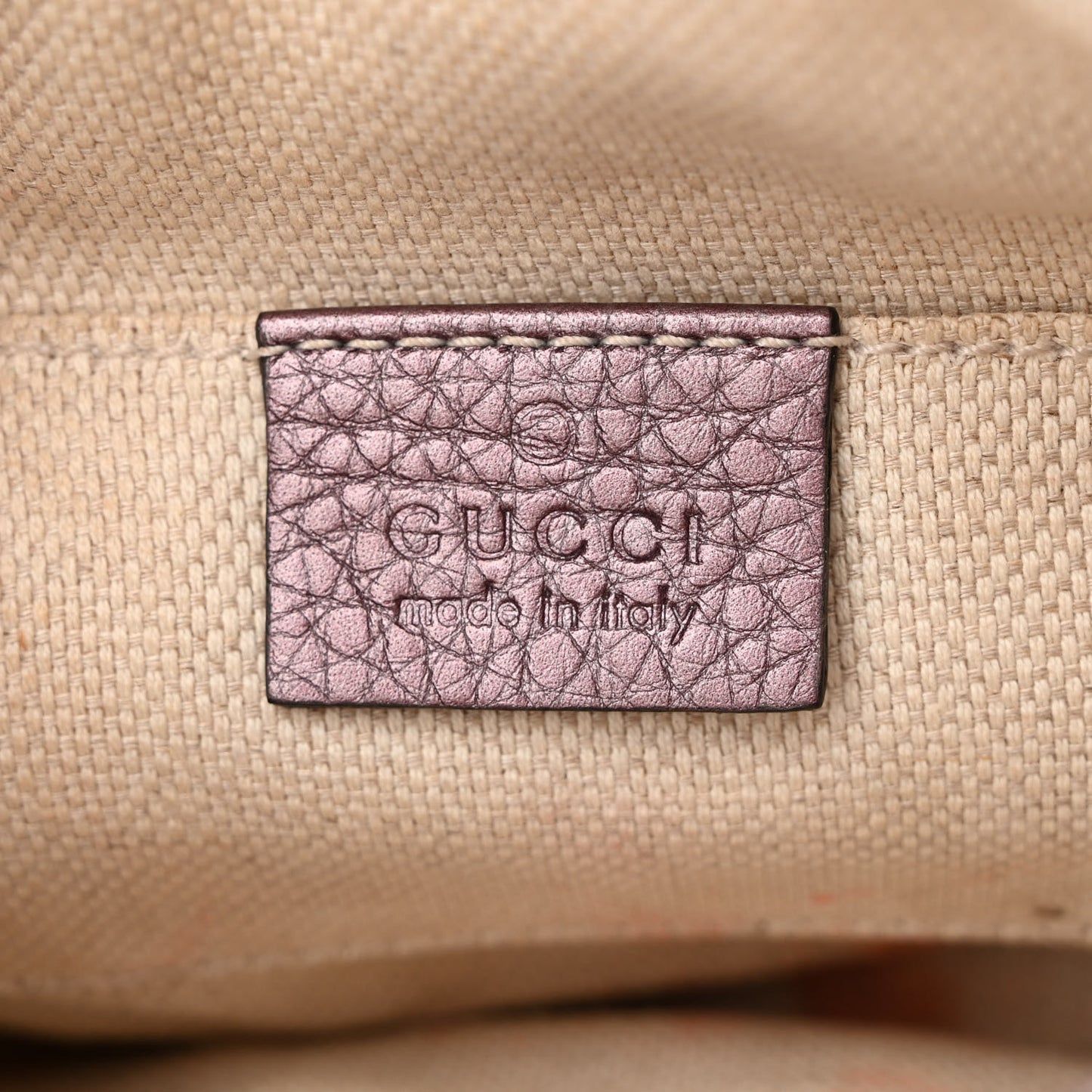 Metallic Pebbled Calfskin Mini Soho Chain Bag Purple