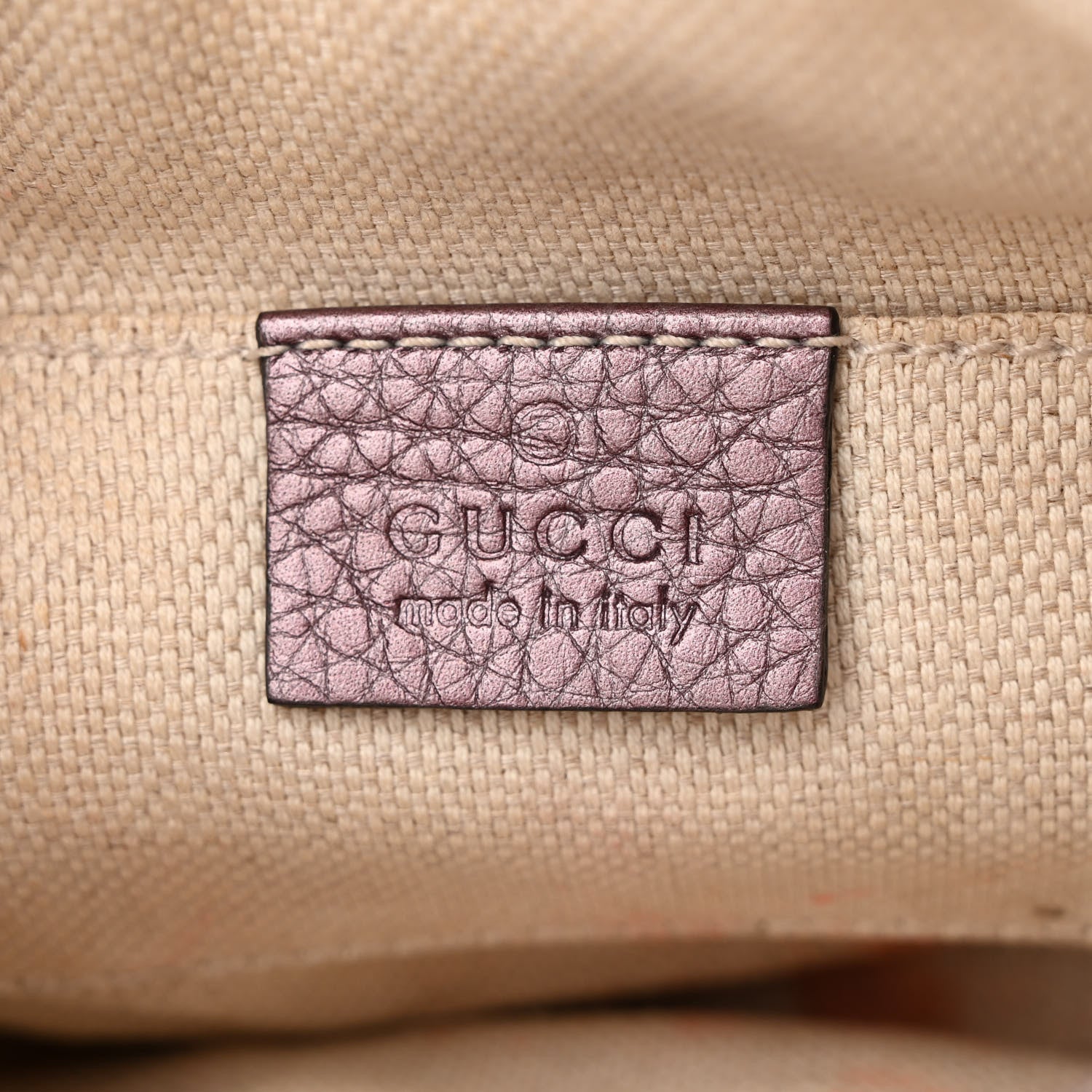 Gucci Metallic Pebbled Calfskin Mini Soho Chain Bag Purple 6 of 11