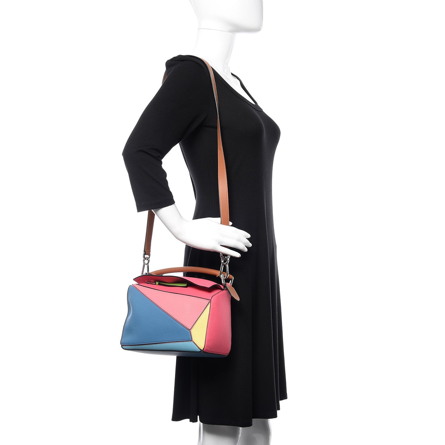 Loewe Calfskin Small Puzzle Bag Tan Multicolor 2 of 10