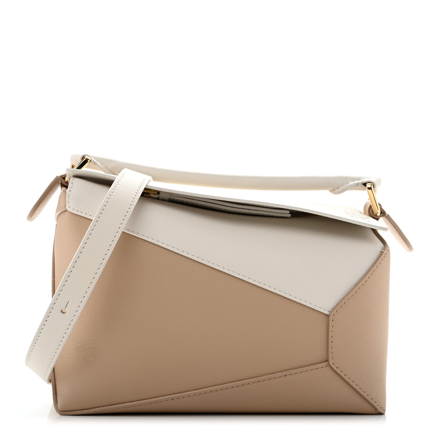 Loewe Classic Calfskin Small Puzzle Edge Bag Soft White Paper Craft 1 of 10