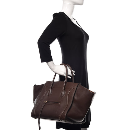 Celine Shiny Grained Calfskin Medium Phantom Luggage Brown 2 of 17
