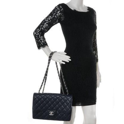Chanel Caviar Jumbo Single Flap Dark Navy 2 of 9