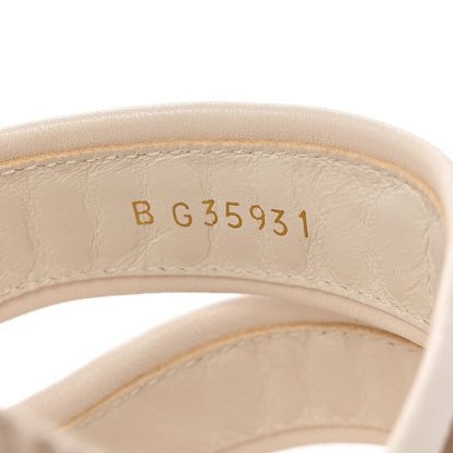 Chanel Lambskin Chain Espadrille Slip On Sandals 38 White 8 of 11