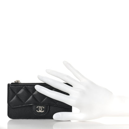 Chanel Caviar Quilted Flap Zip Card Holder Black 2 of 9