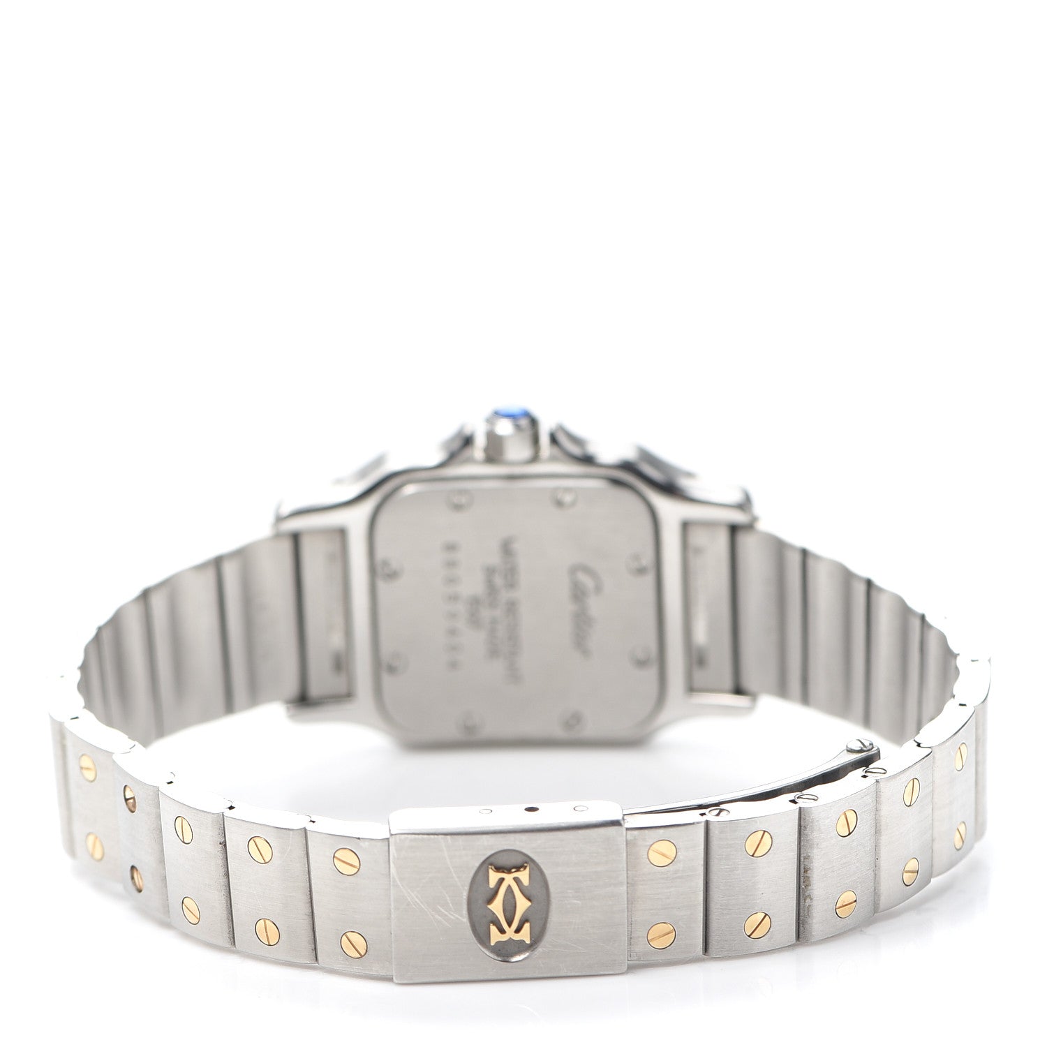 Cartier Stainless Steel 18K Yellow Gold 24mm Santos De Cartier Galbee Quartz Watch 3 of 6