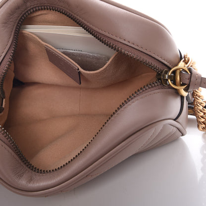 Gucci Calfskin Matelasse Mini GG Marmont Chain Shoulder Bag Nude 7 of 9