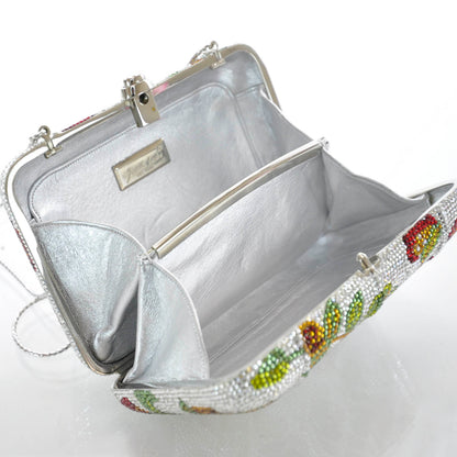 Judith Leiber Crystal Floral Minaudiere Clutch 6 of 7
