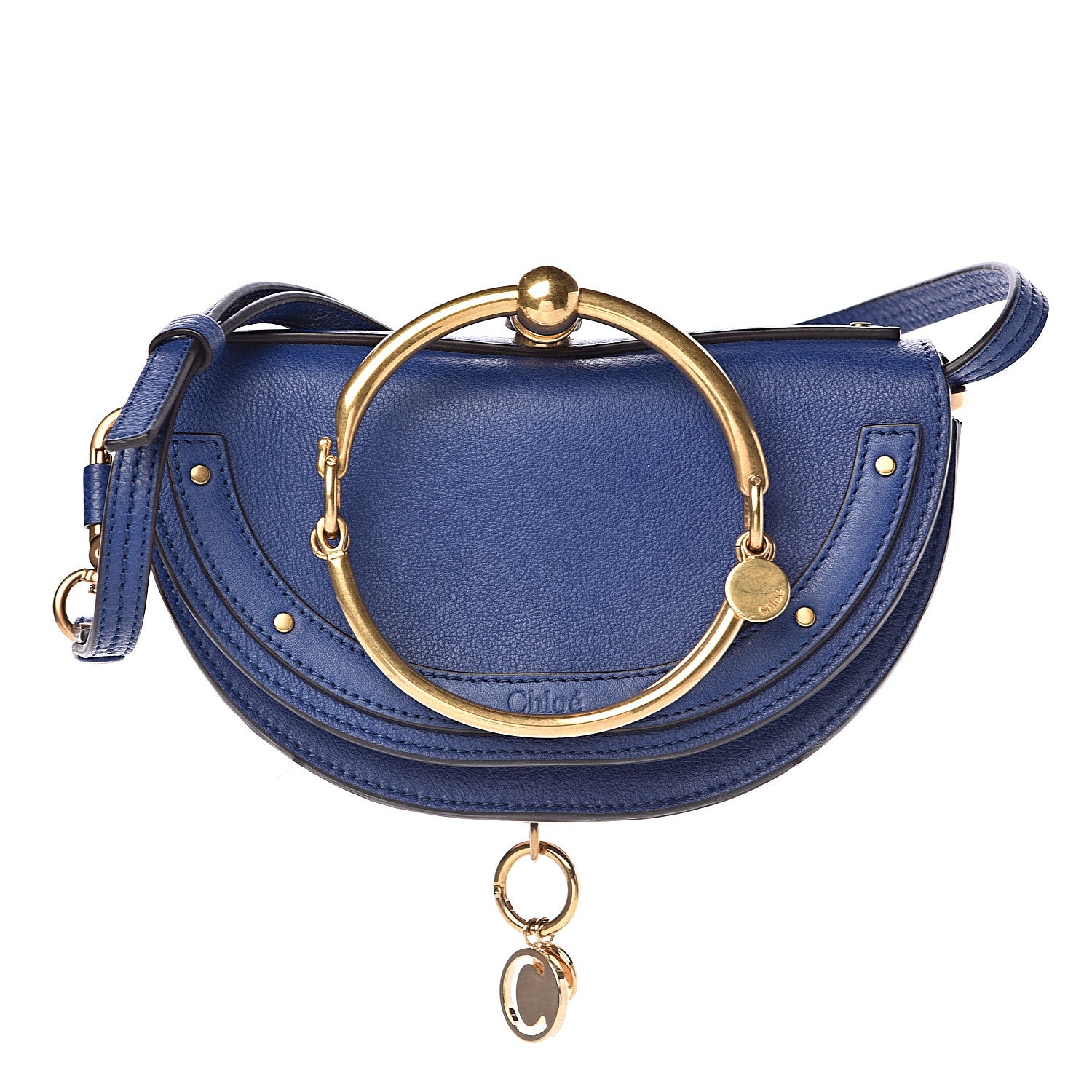 Chloe Calfskin Small Nile Bracelet Minaudiere Bag Majesty Blue 1 of 10