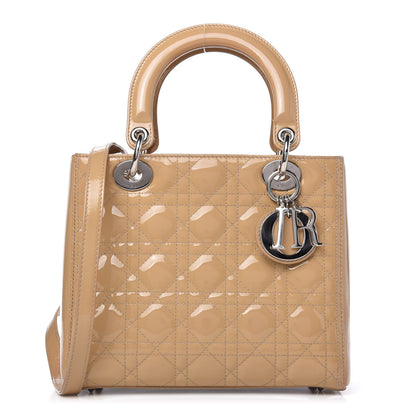 Christian Dior Patent Cannage Medium Lady Dior Beige 1 of 14
