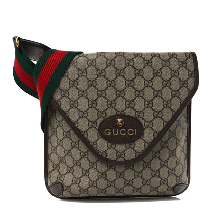 Gucci GG Supreme Monogram Web Medium Neo Vintage Flap Messenger Bag Beige New Acero 1 of 8