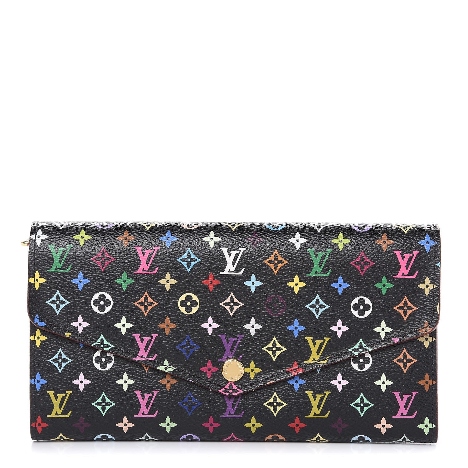 Louis Vuitton Monogram Multicolor Sarah Wallet NM Black Grenade 1 of 8