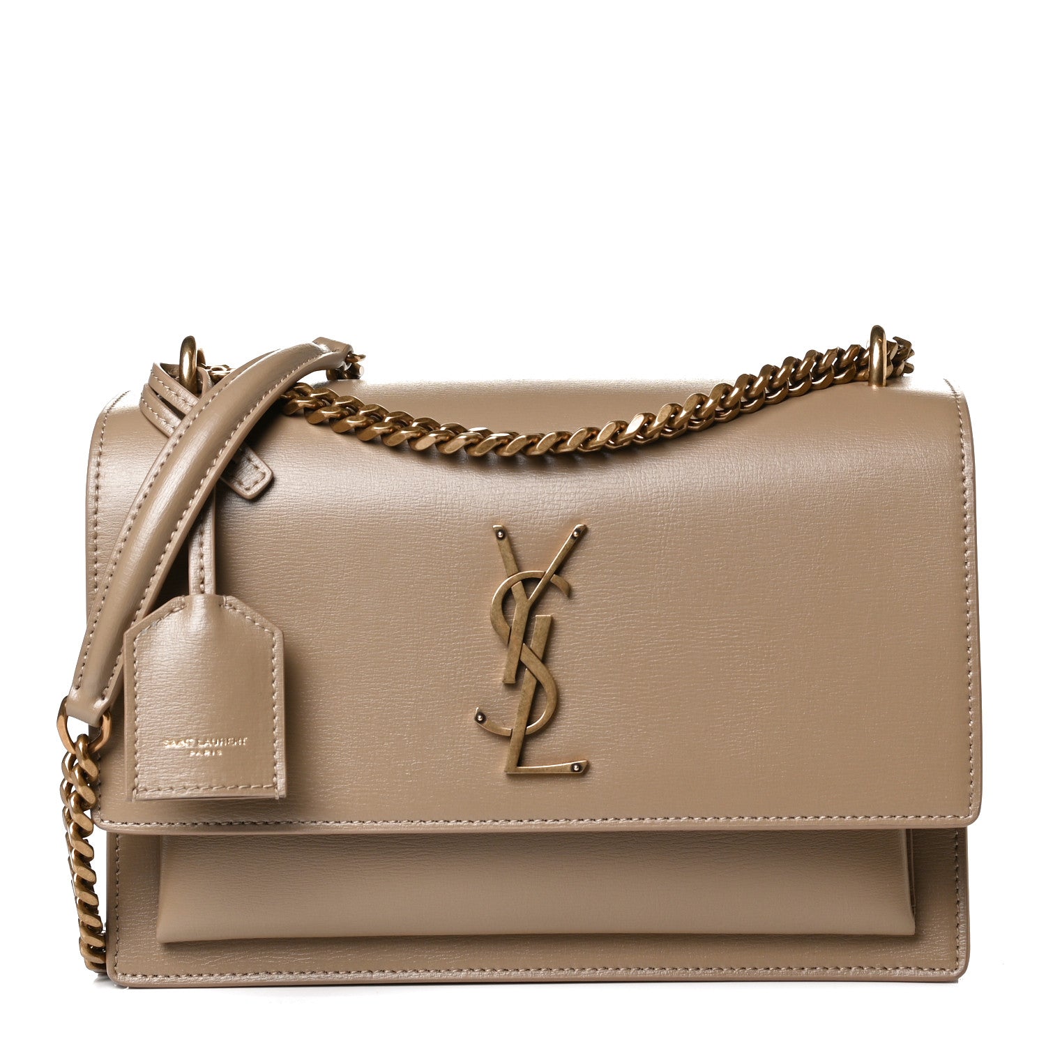 Saint Laurent Calfskin Medium Monogram Sunset Dark Beige 1 of 14