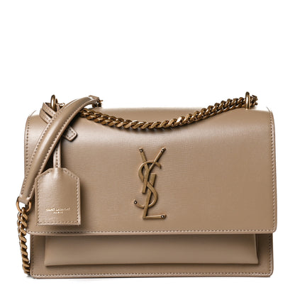 Saint Laurent Calfskin Medium Monogram Sunset Dark Beige 1 of 14