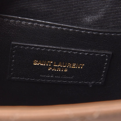Saint Laurent Grain De Poudre Textured Mixed Matelasse Triquilt Small Monogram Satchel Cork 8 of 8