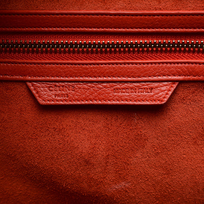 Celine Drummed Calfskin Mini Luggage Coquelicot 7 of 14