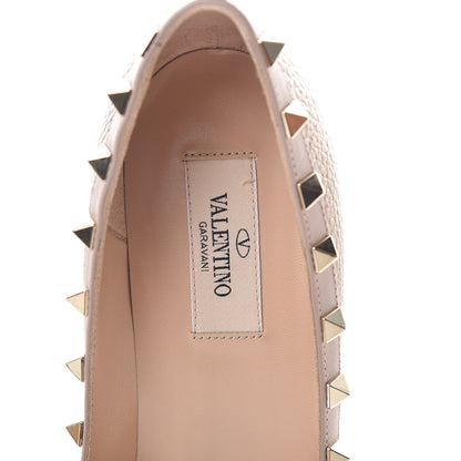 Valentino Garavani Metallic Pebbled Calfskin Rockstud 85mm Pumps 39 Sasso Poudre 5 of 8